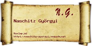 Naschitz Györgyi névjegykártya